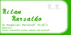milan marsalko business card